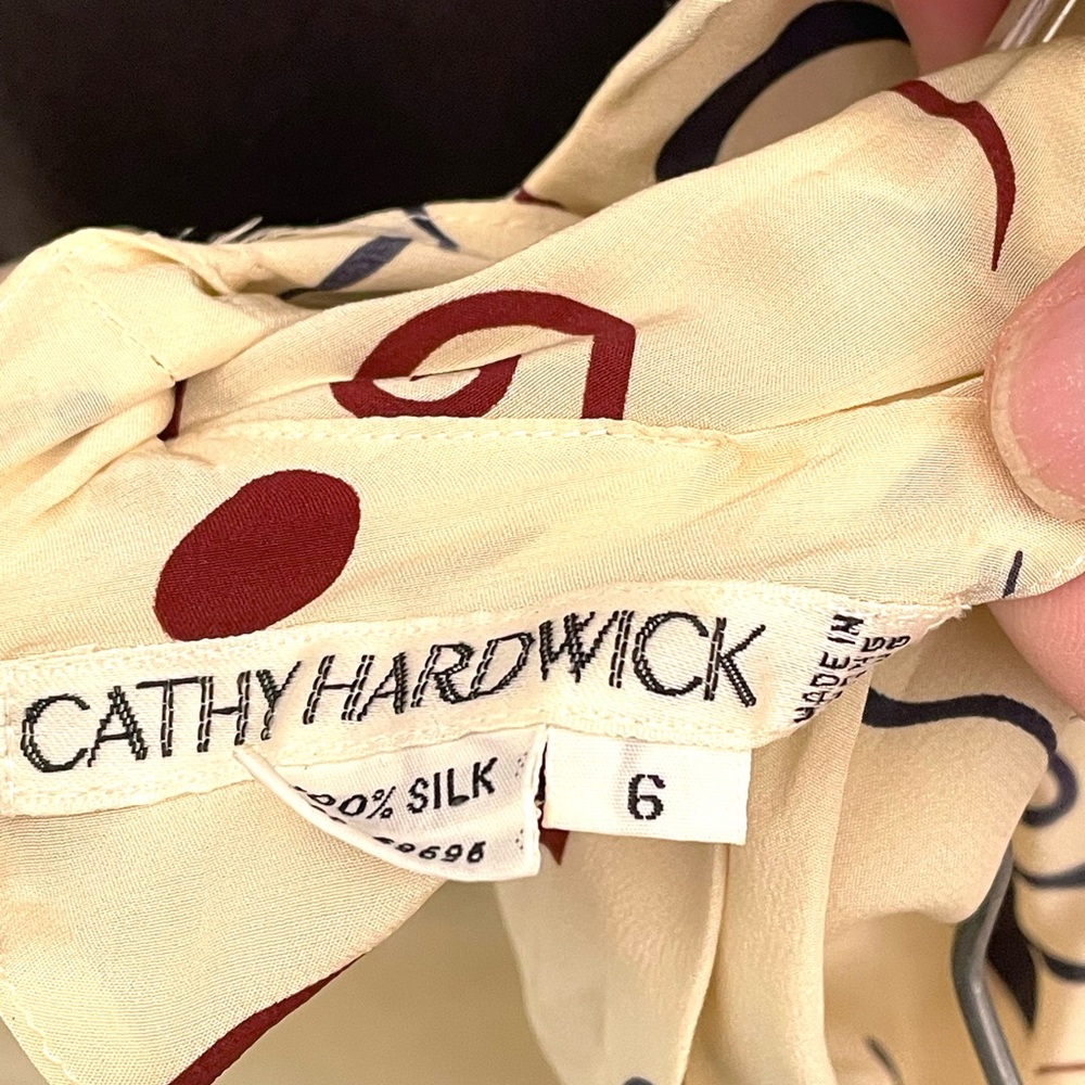 Vintage Cathy Hardwick silk celestial print blouse - Picture 6 of 6